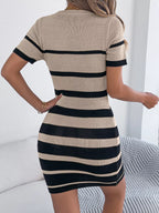 Striped Bodycon Knit Mini Dress (5)