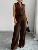 Sleeveless Top Wide Leg Pants Set (2)