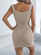 Contrast Trim Wide Strap Sweater Mini Dress (12)