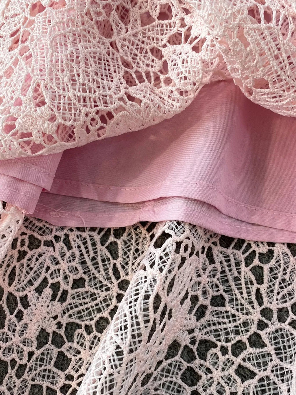 Lace Button Up Top Skirt Set (7)