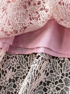 Lace Button Up Top Skirt Set (7)