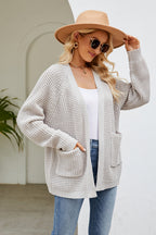 Open Front Long Sleeve Cardigan Pockets (6)