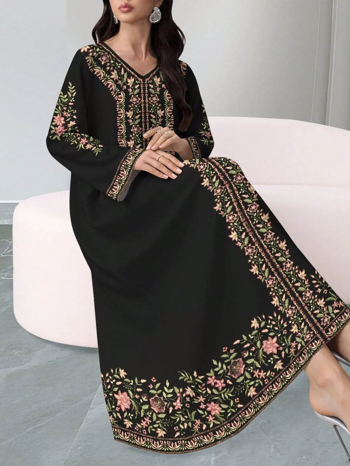 Floral Long Sleeve Maxi Dress (7)