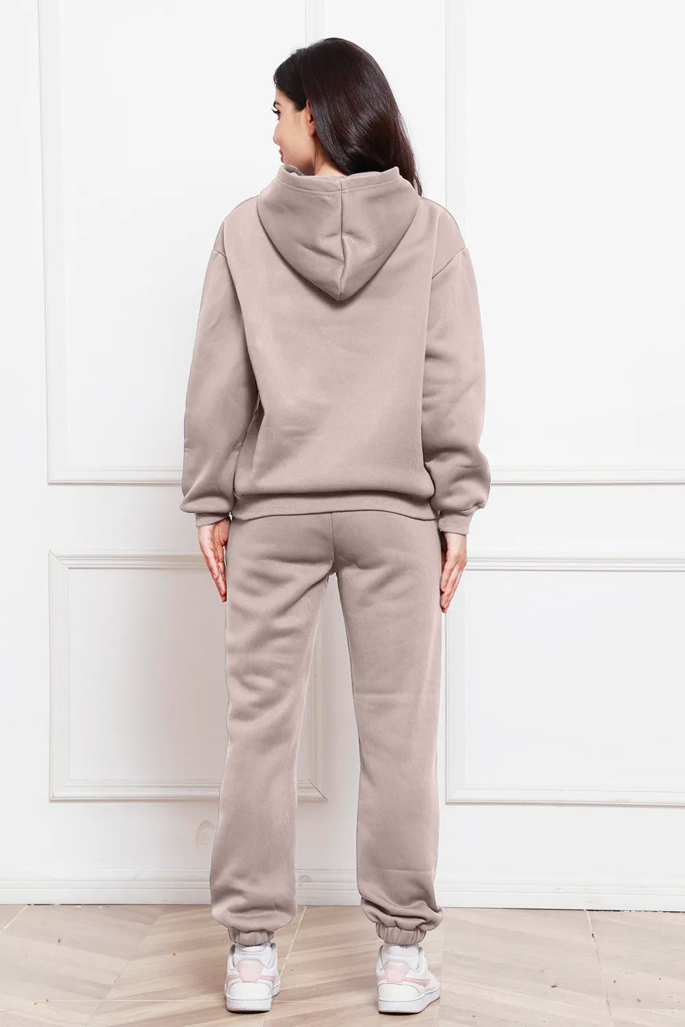 Drop Shoulder Long Sleeve Hoodie Pants Set (33)