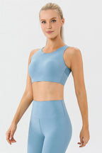 Round Neck Wide Strap Active Bra (7)