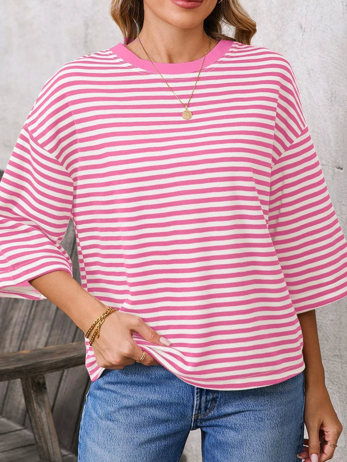Striped Back Bow Tie T-shirt (2)