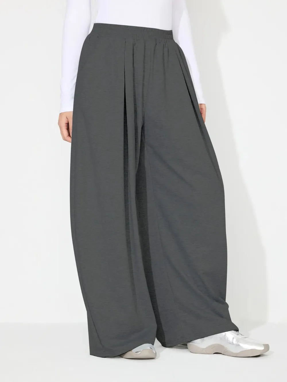 Elastic Waist Wide Leg Pants Pockets (11)