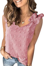 Full Size Swiss Dot V-neck Tank (14)