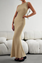 Round Neck Sleeveless Maxi Fishtail Dress (8)