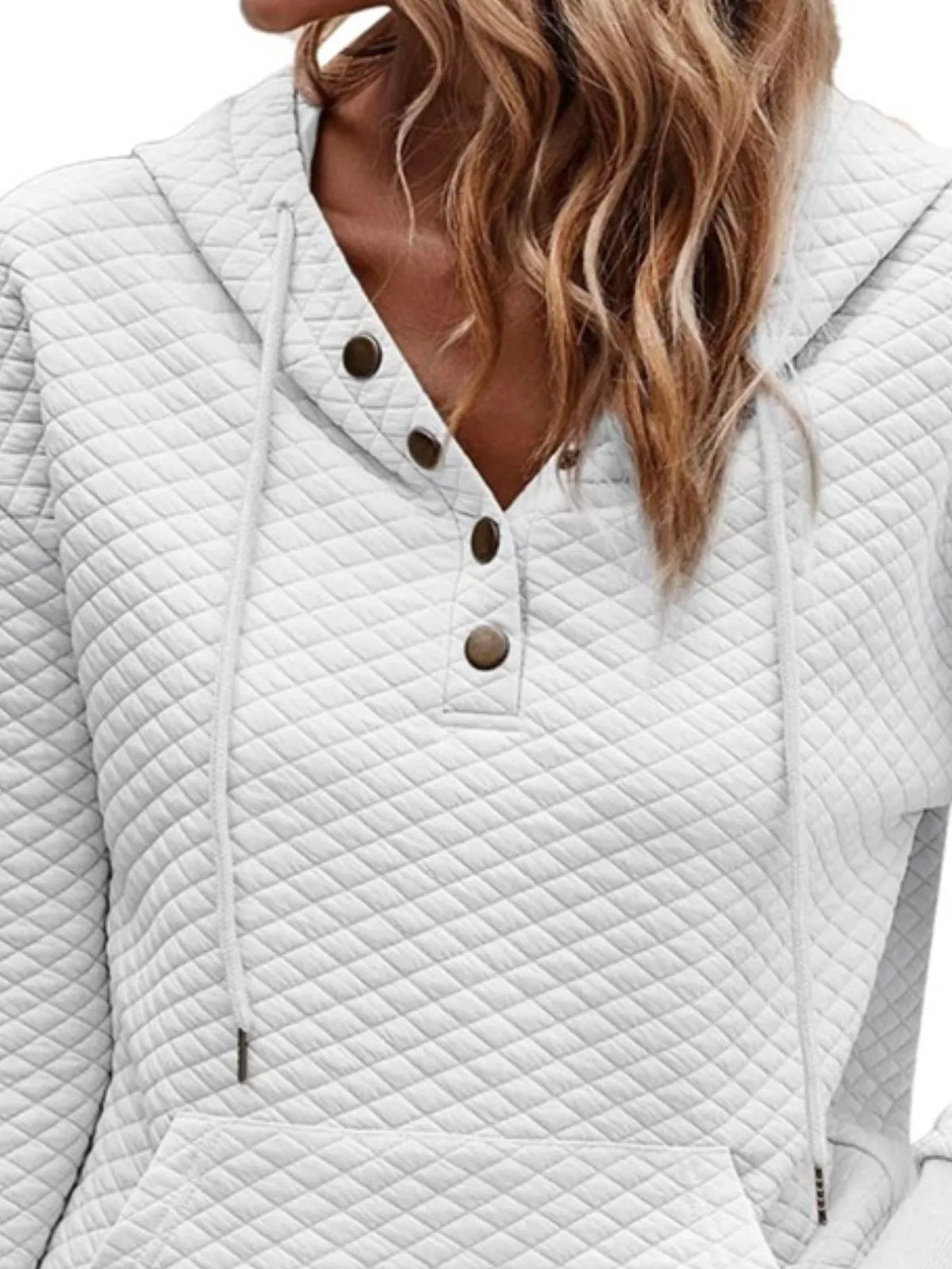 Drawstring Textured Dropped Shoulder Hoodie (27)