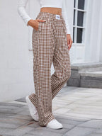 Plaid Wide Leg Casual Pants (10)
