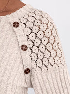 Ribbed Knit T-shirt Lace Shoulder Detail (3)