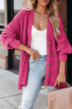 Chunky Knit Button-down Cardigan