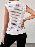 Hollow Out Round Neck Knit Tank (3)