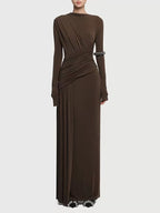 Ruched Long Sleeve Maxi Dress