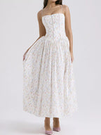 Floral Spaghetti Straps Midi Dress (16)