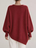 Full Size V-neck Oversized Batwing Sleeve Sweater Plus (3)