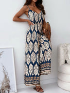Paisley Print Spaghetti Strap Wide Leg Jumpsuit (2)