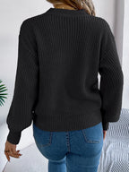 Love Heart Round Neck Dropped Shoulder Sweater (14)