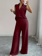 Sleeveless Top Wide Leg Pants Set (9)