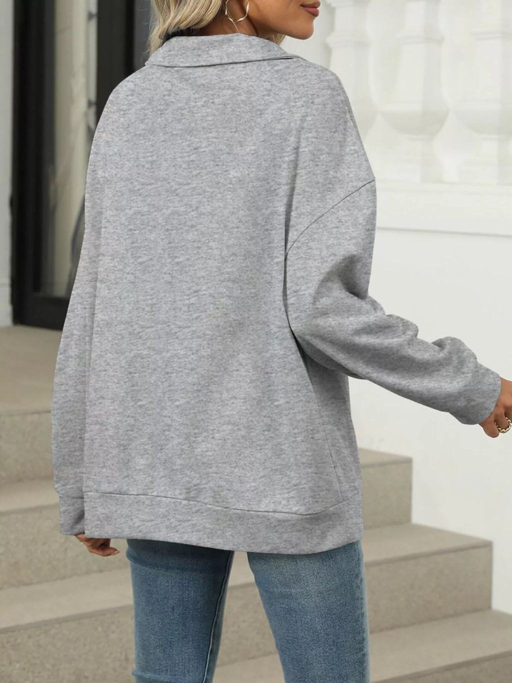 Johnny Collar Drop Shoulder Long Sleeve Sweatshirt (6)
