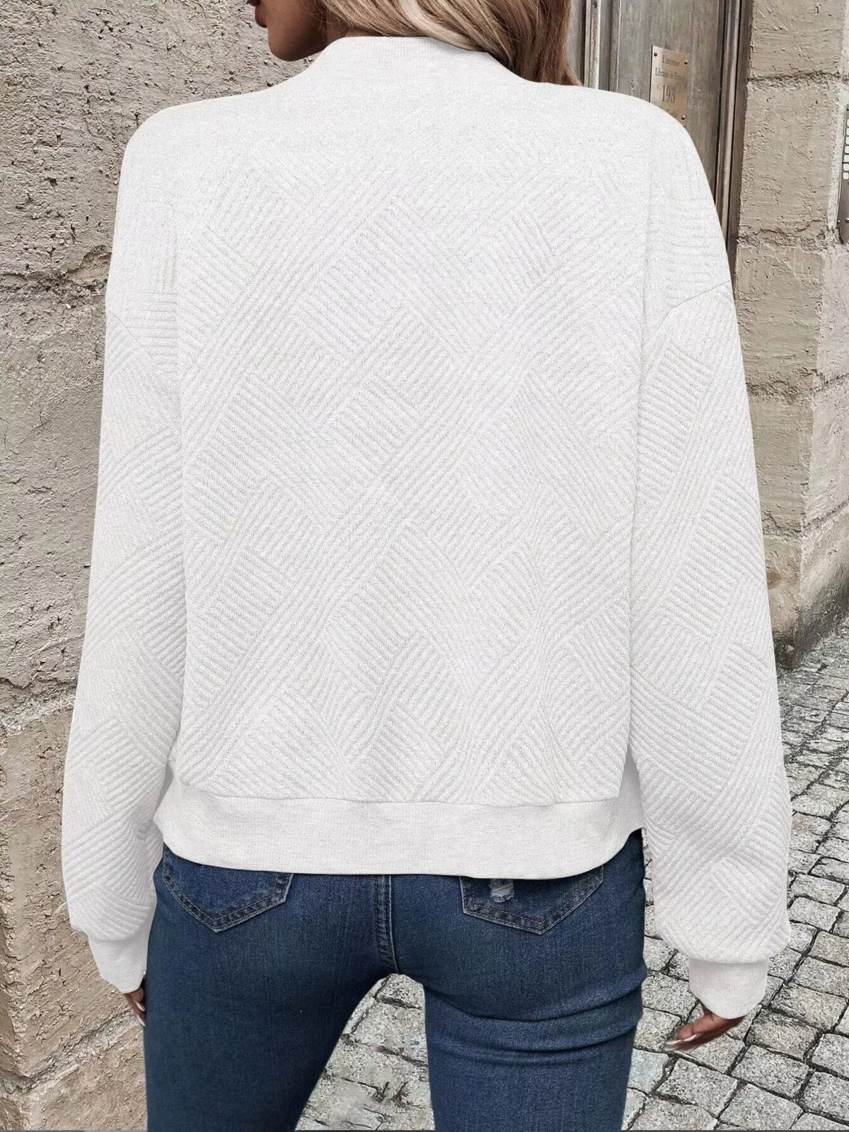 Zip-up Textured Long Sleeve Jacket (32)