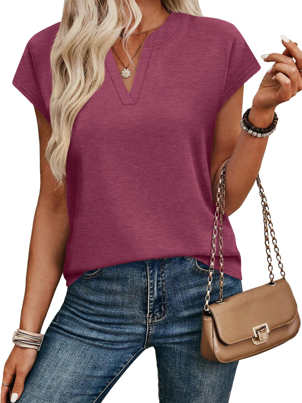 Notched Short Sleeve T-shirt (30)