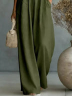 Full Size Half Sleeve Wide-leg Jumpsuit Plus (30)