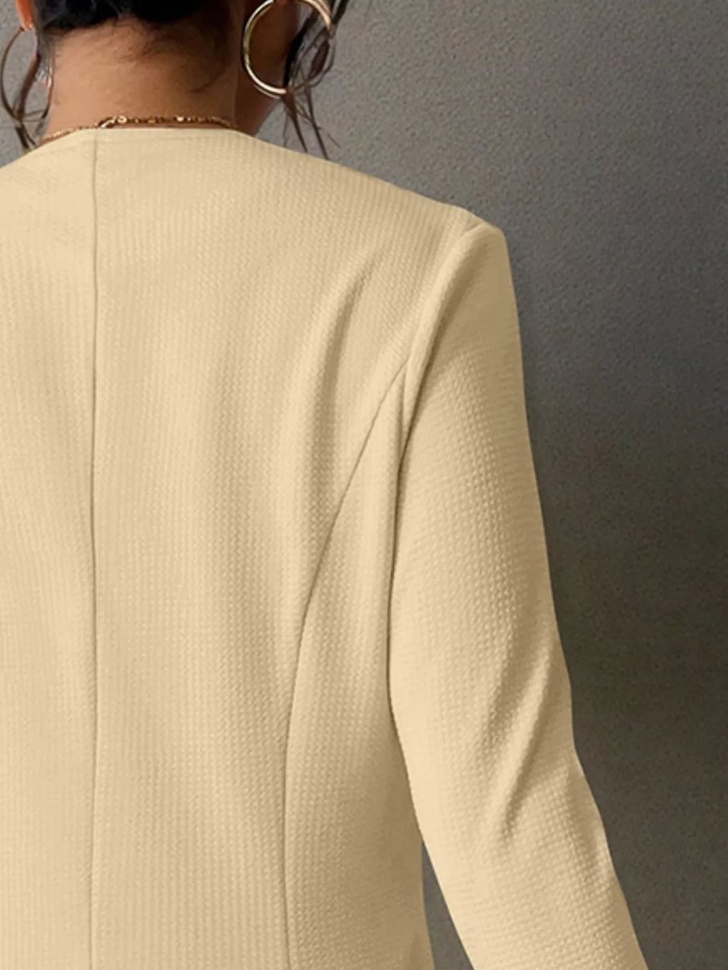 One Button Long Sleeve Blazer (20)