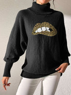 Lip Turtleneck Long Sleeve Sweater (15)