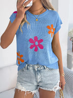 Flower Round Neck Sweater (12)
