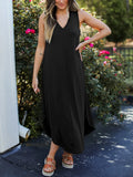 Full Size V-neck Midi Tank Dress