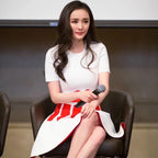 Printed Knitted Short-sleeved Dress photo 2