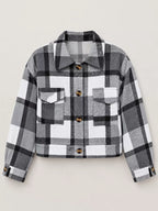 Plaid Button-up Cropped Jacket (37)