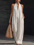 Halter Neck Wide-leg Jumpsuit