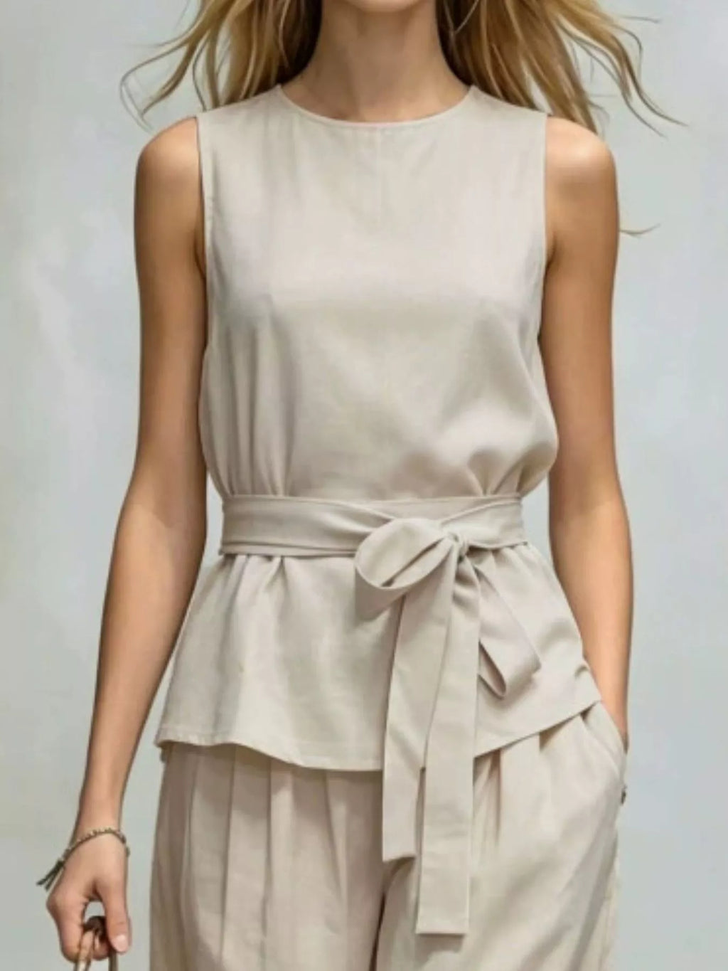 Sleeveless Top Wide-leg Pants Set (4)