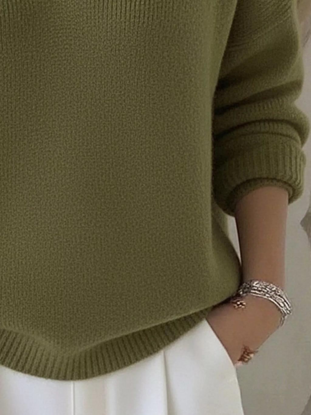 Full Size V-neck Long Sleeve Sweater Plus (15)