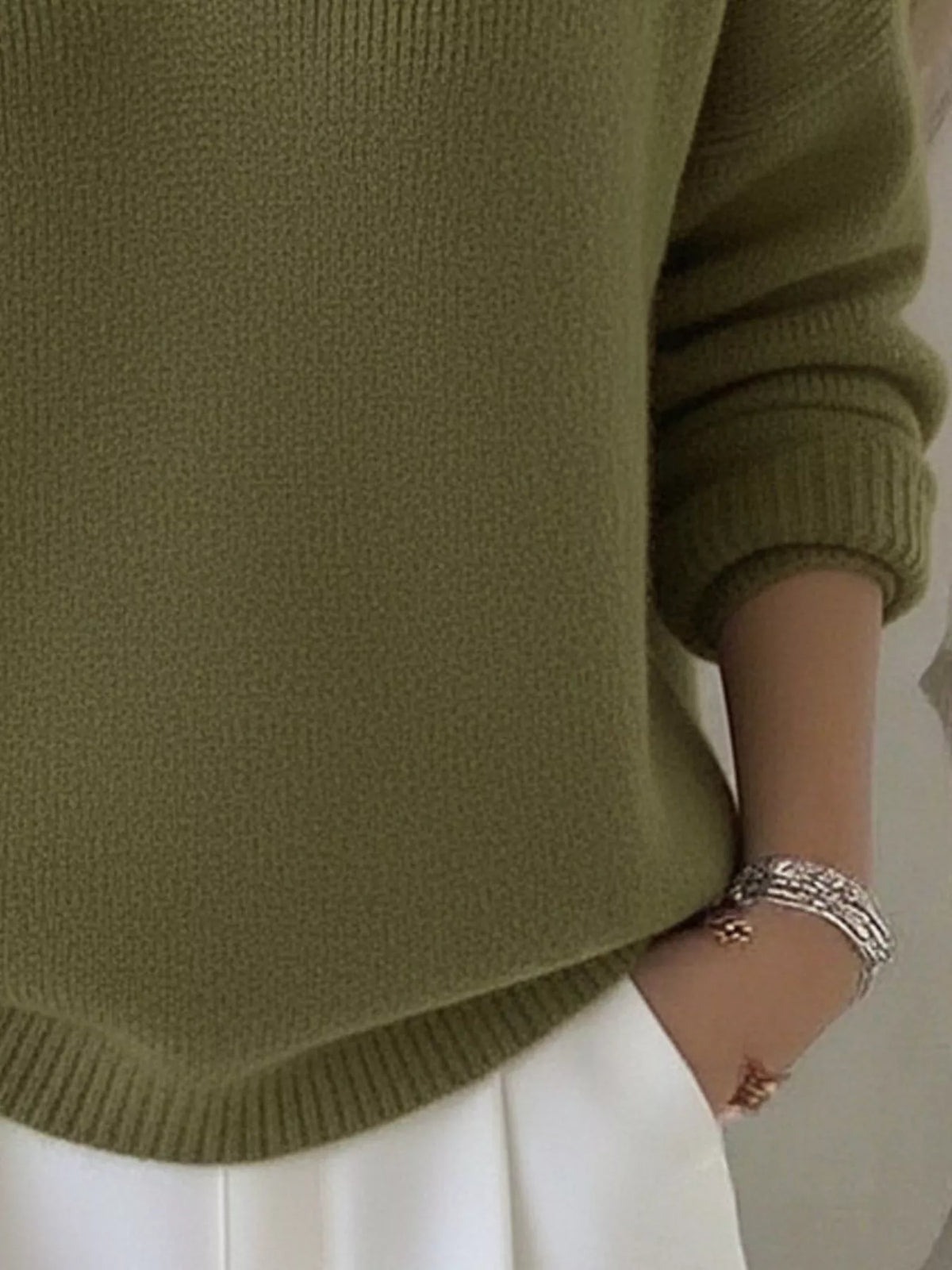 Full Size V-neck Long Sleeve Sweater Plus (15)