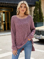 Round Neck Long Sleeve T-shirt (2)