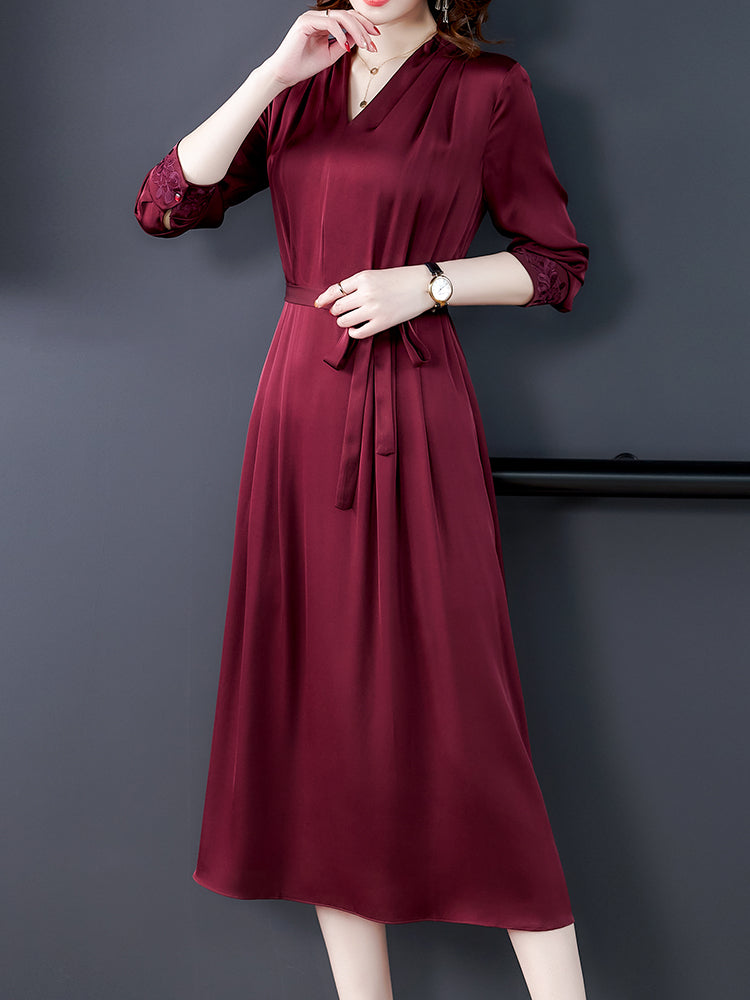 Heavy Silk Long-sleeved Dress Spring photo 2