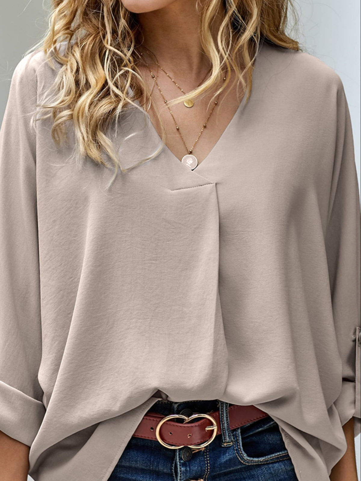 Elegant V-neck Long Sleeve Blouse (9)