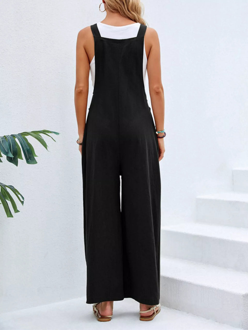Full Size Casual Wide-leg Overalls Pockets Plus (2)