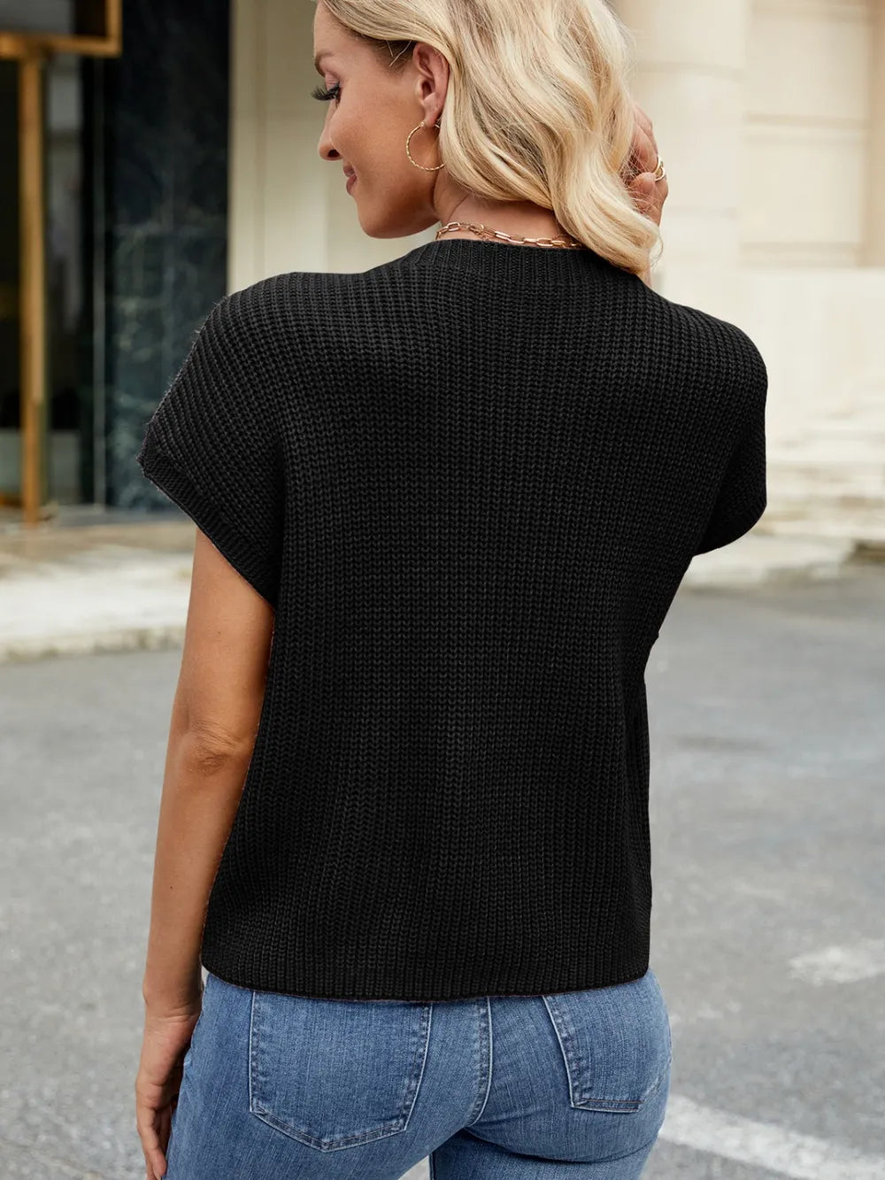 Round Neck Short Sleeve Sweater (12)