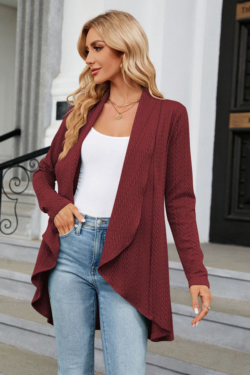 Open Front Long Sleeve Cardigan (14)