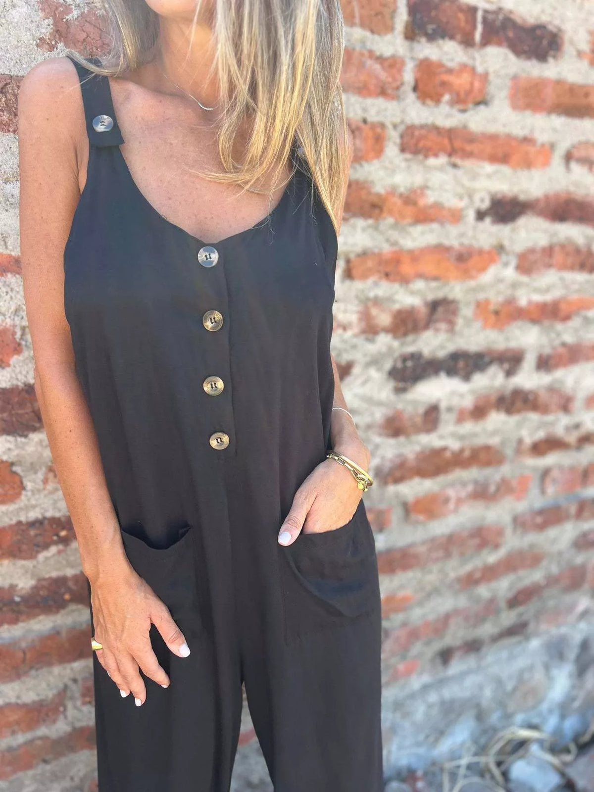 Full Size Button-front Wide Leg Jumpsuit Plus (9)