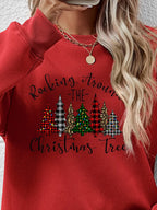 Christmas Tree Graphic Round Neck Sweatshirt (23)