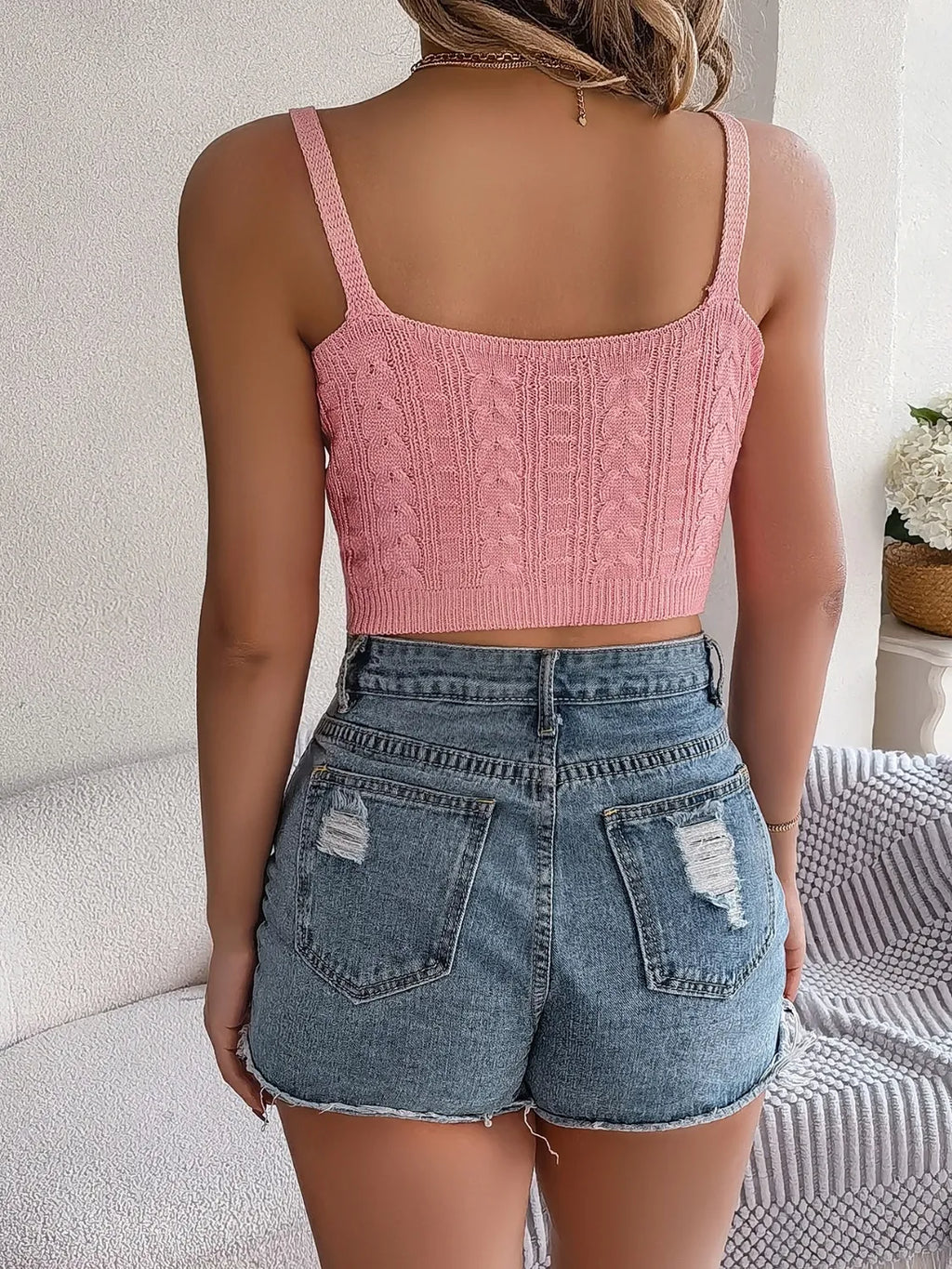 Cable-knit Short Cami (18)