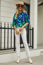 Woven Right Leopard Round Neck Dropped Shoulder Sweater (17)