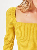 Ribbed Square Neck Long Sleeve Sweater (2)