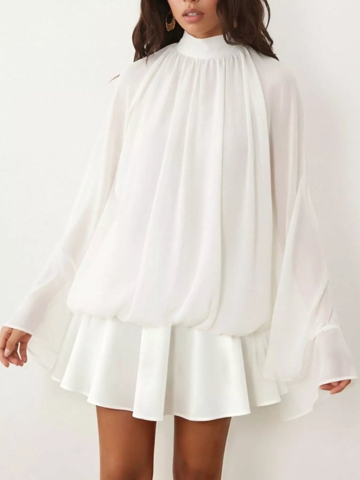 Tie Back Flare Sleeve Mini Dress (13)